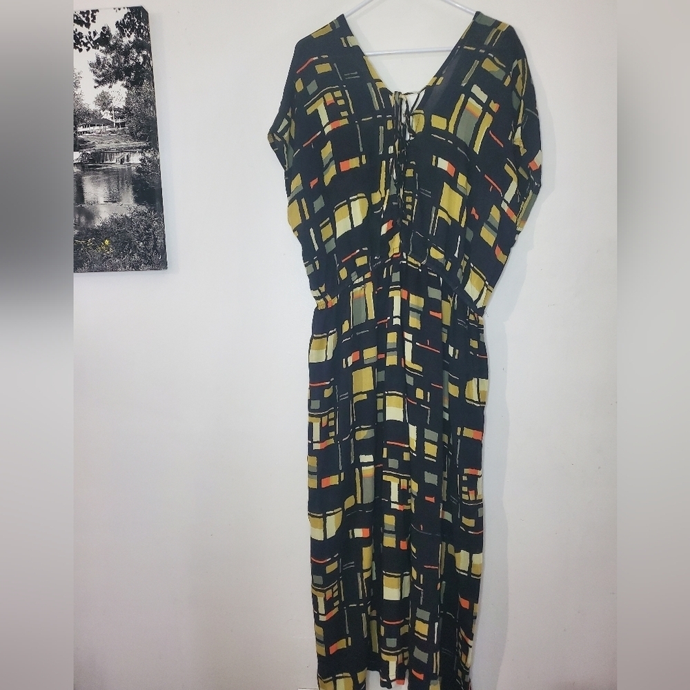 World Market Wide Leg Jumpsuit Romper Size Large/Extra Large Rayon Elastic Waist - Picture 10 of 14
